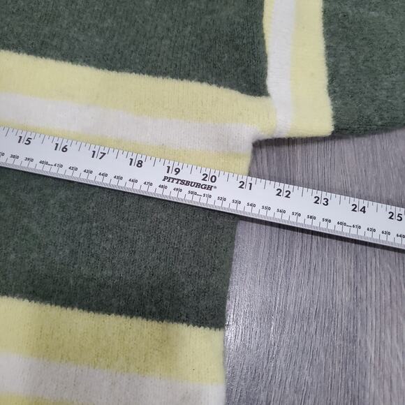 Madewell Sweater Coziest Yarn Large Yellow Stripe Crew Neck Fulton Wool Alpaca - Picture 5 of 9